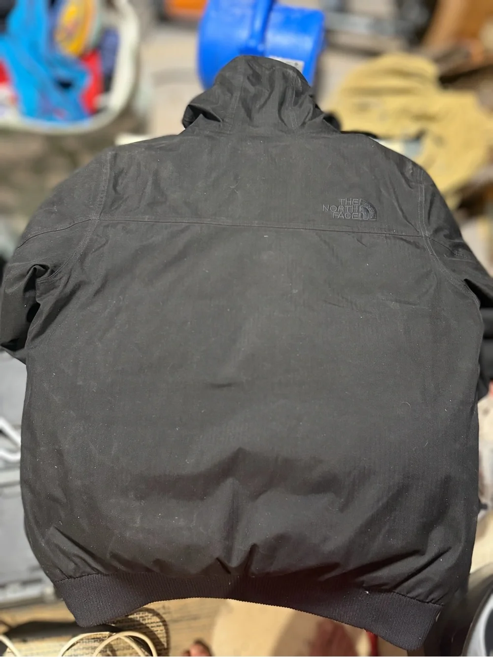 The North Face Men's Black Puffer Jacket with White Logo